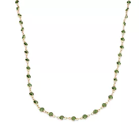 14K Gold Emerald Strand Necklace