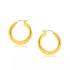 14k Yellow Gold Polished Hoop Earrings (30 mm)