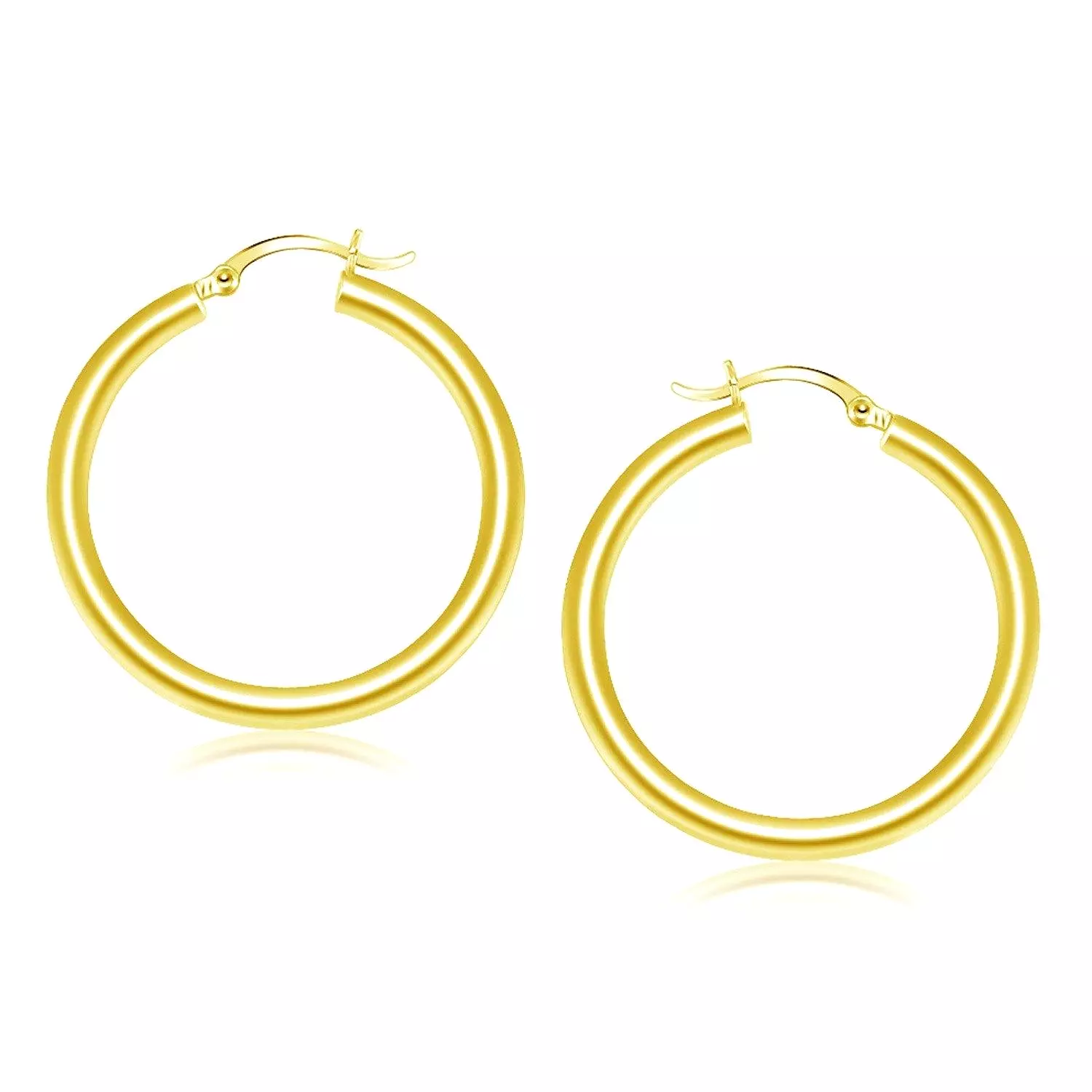 14k Yellow Gold Polished Hoop Earrings (40 mm)