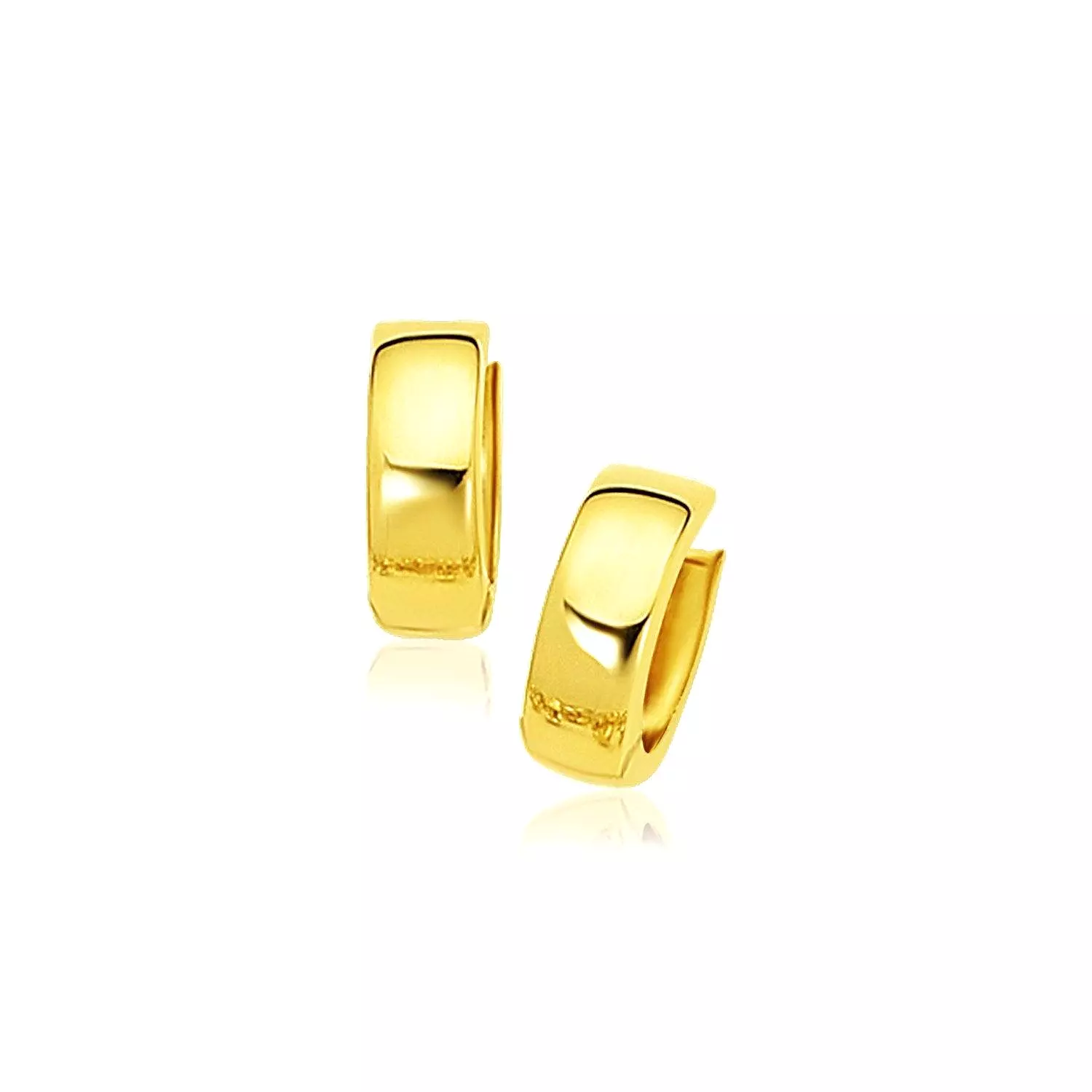 14k Yellow Gold Snuggable Hoop Earrings