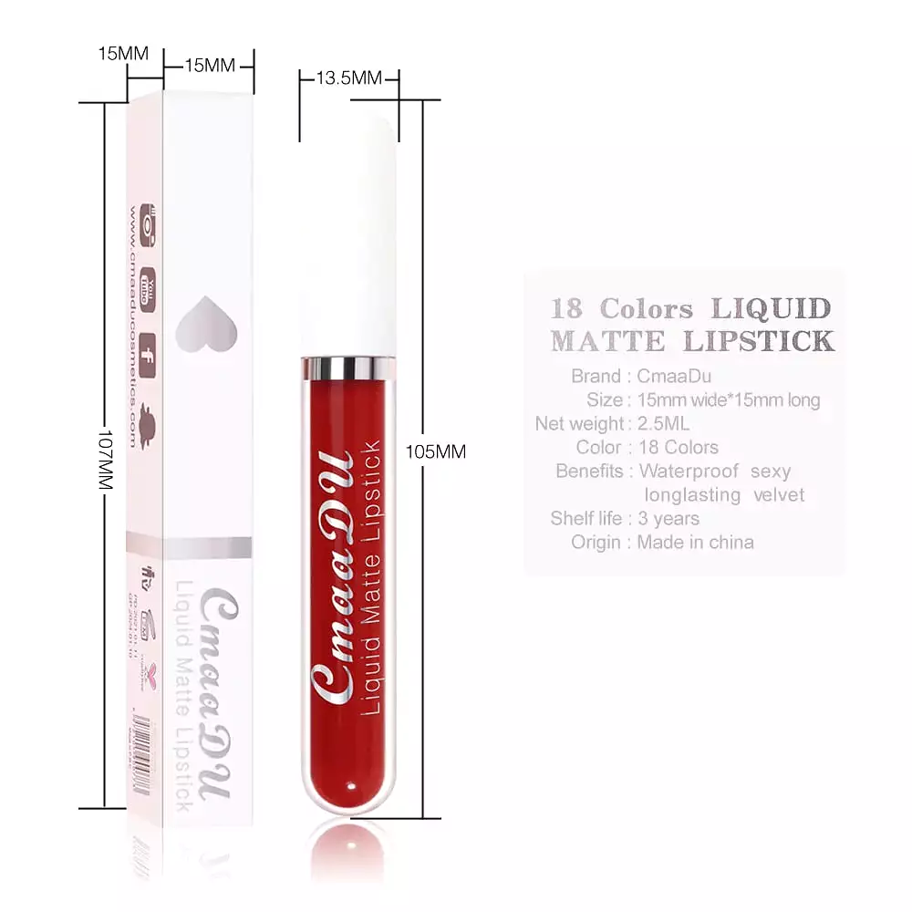 18-Color Waterproof Long-lasting Lip Gloss MK19072