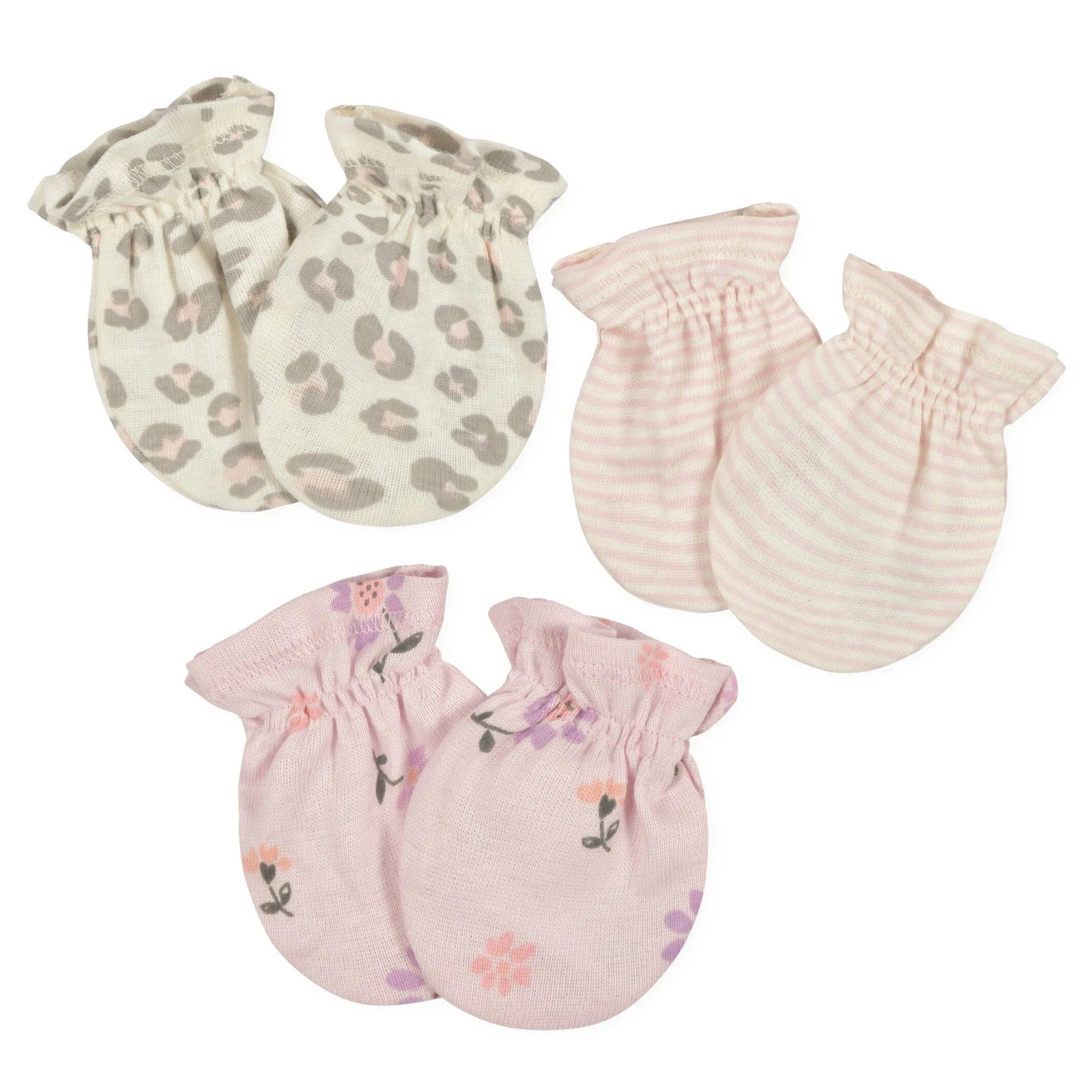 3-Pack Baby Girls Ballerina No Scratch Mittens