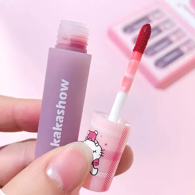 4 Pcs Cute Bunny Mirror Liquid Lipstick Set