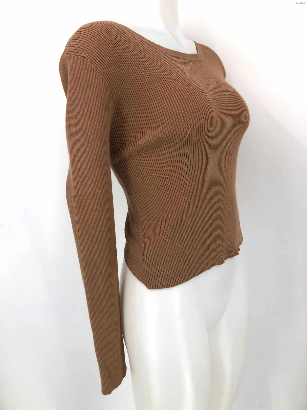 A.L.C. Tan Knit Crop Longsleeve Size SMALL (S) Top