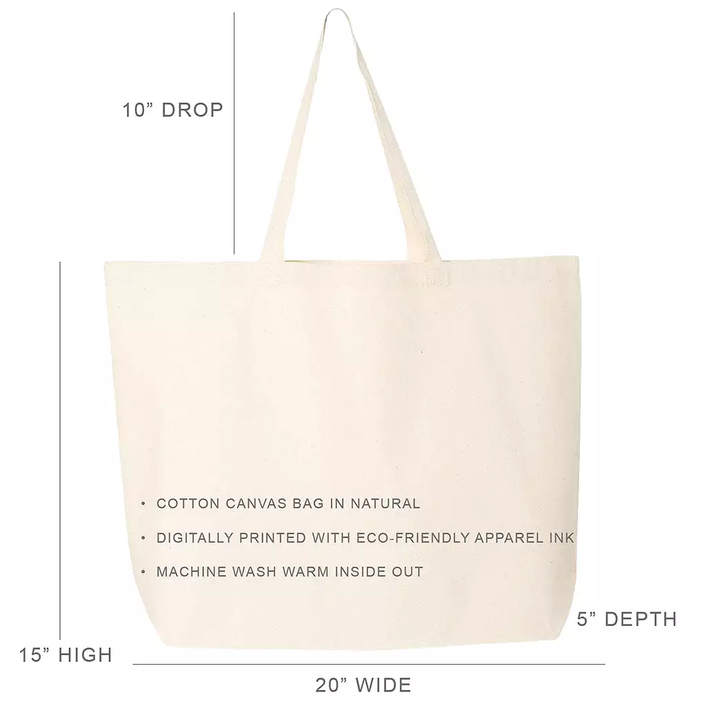 Alpha Chi Omega Large Canvas Sorority Tote Bag with Simple Mod Design