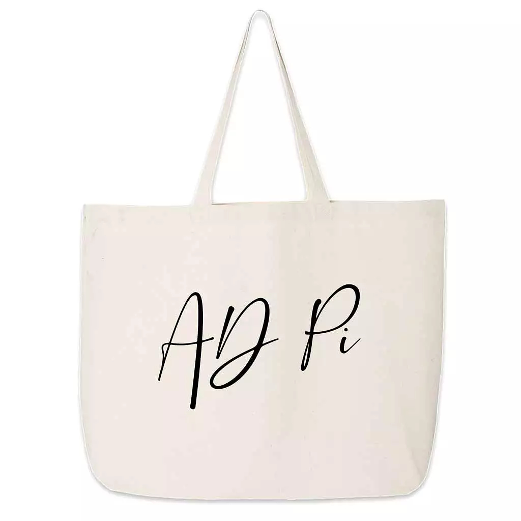 Alpha Delta Pi Script Writing Nickname Canvas Tote Bag