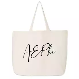 Alpha Epsilon Phi Script Writing Nickname Canvas Tote Bag