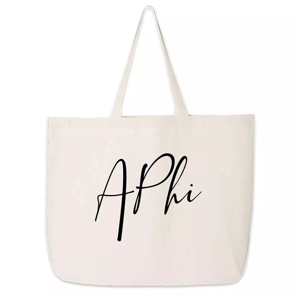 Alpha Phi Script Writing Nickname Canvas Tote Bag