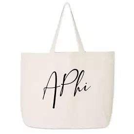 Alpha Phi Script Writing Nickname Canvas Tote Bag