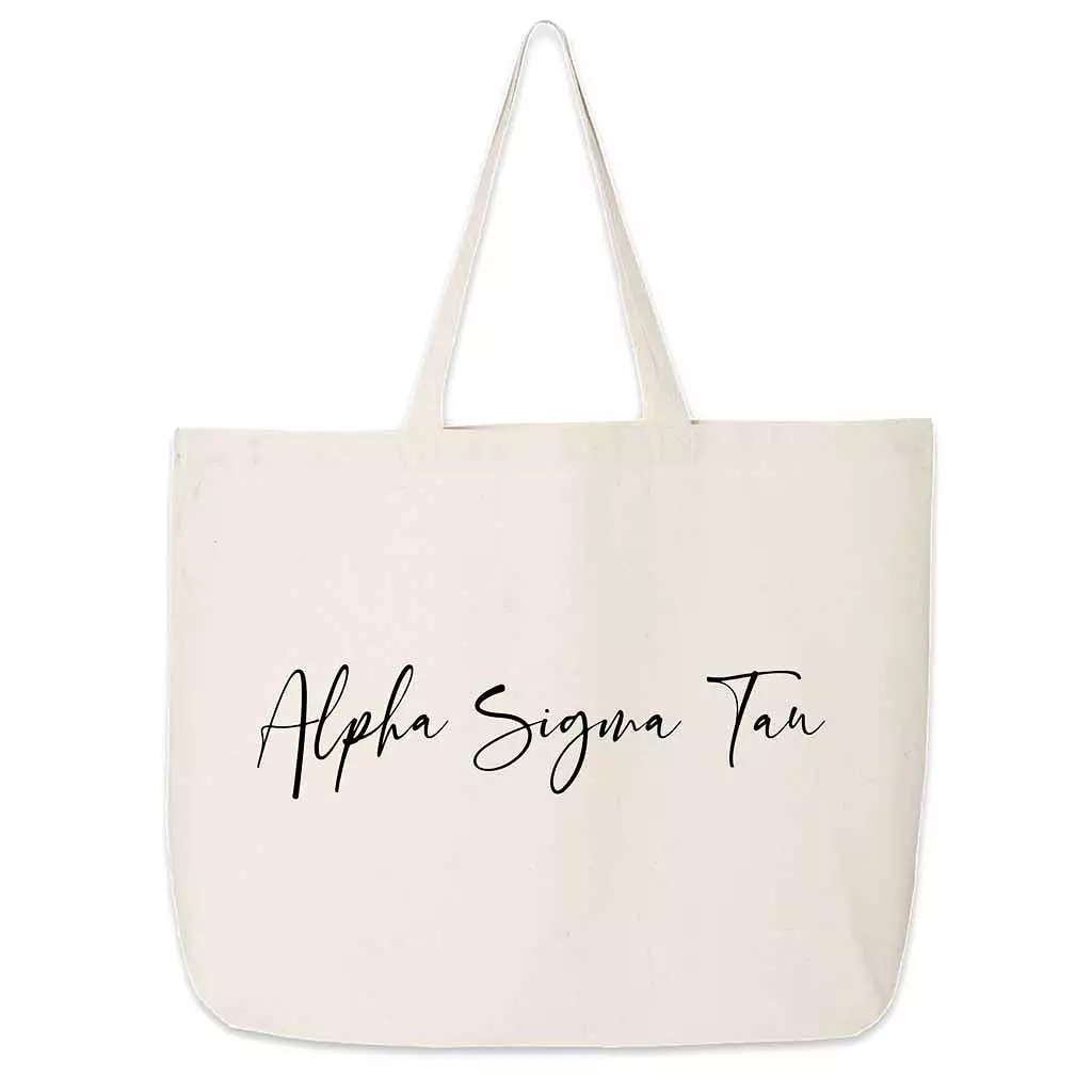 Alpha Sigma Tau Script Writing Nickname Canvas Tote Bag