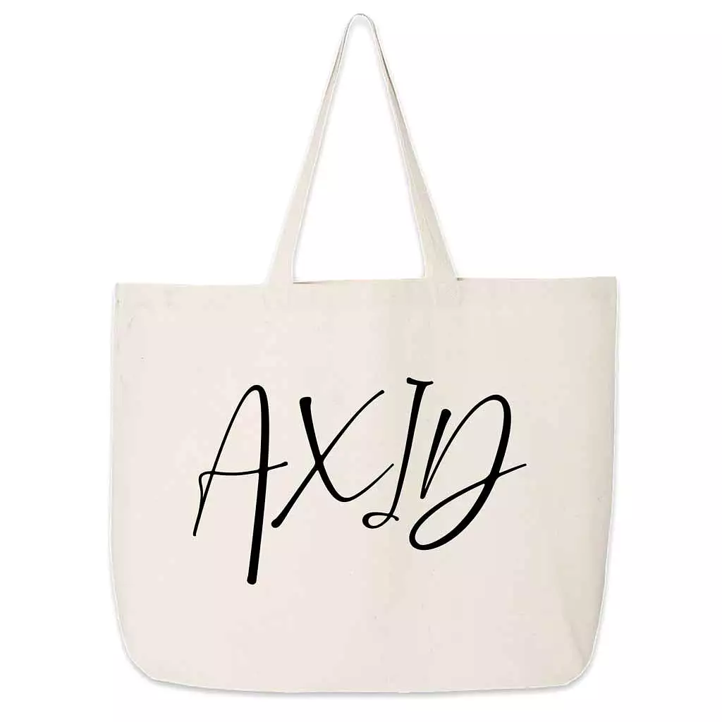 Alpha Xi Delta Script Writing Nickname Canvas Tote Bag