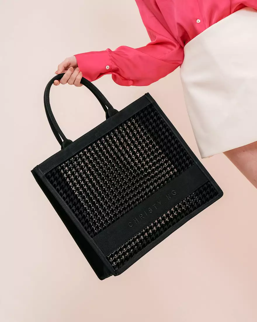 Alyssa Houndstooth Tote Bag