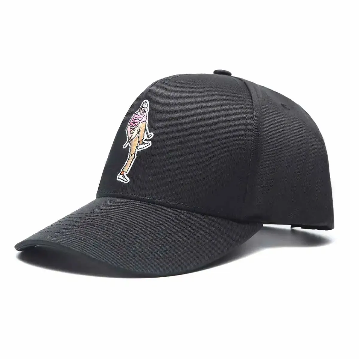 Angry Golfer Black SnapBack Golf Hat - Curved Brim