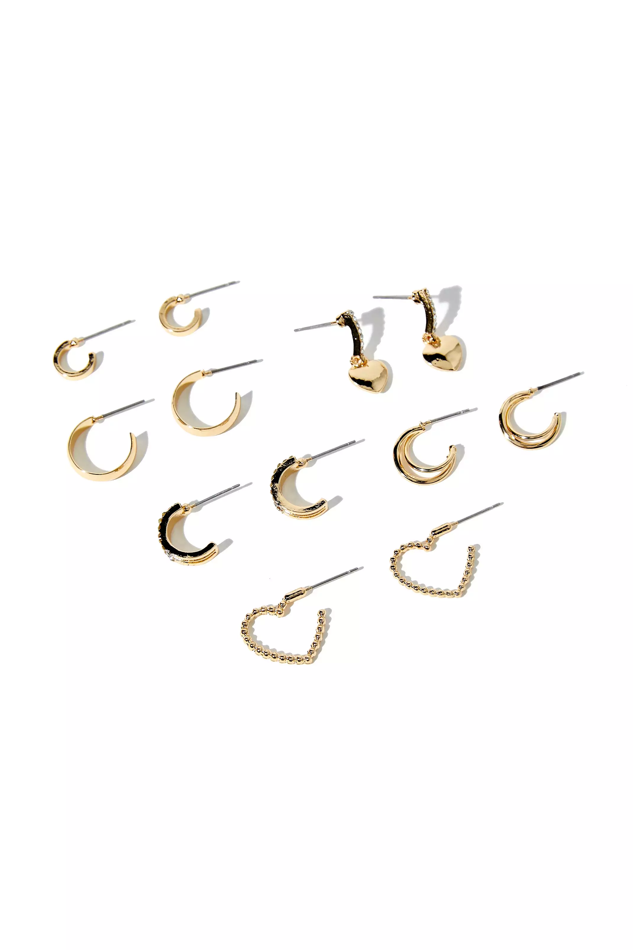 Assorted Heart Hoop Earring Set