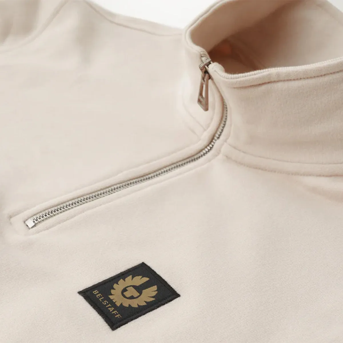 Belstaff - Quarter Zip Sweatshirt in Moonbeam