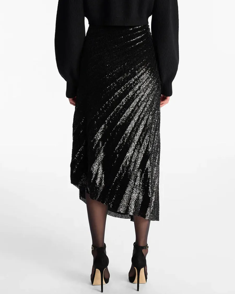 Black Sequin Tori Skirt