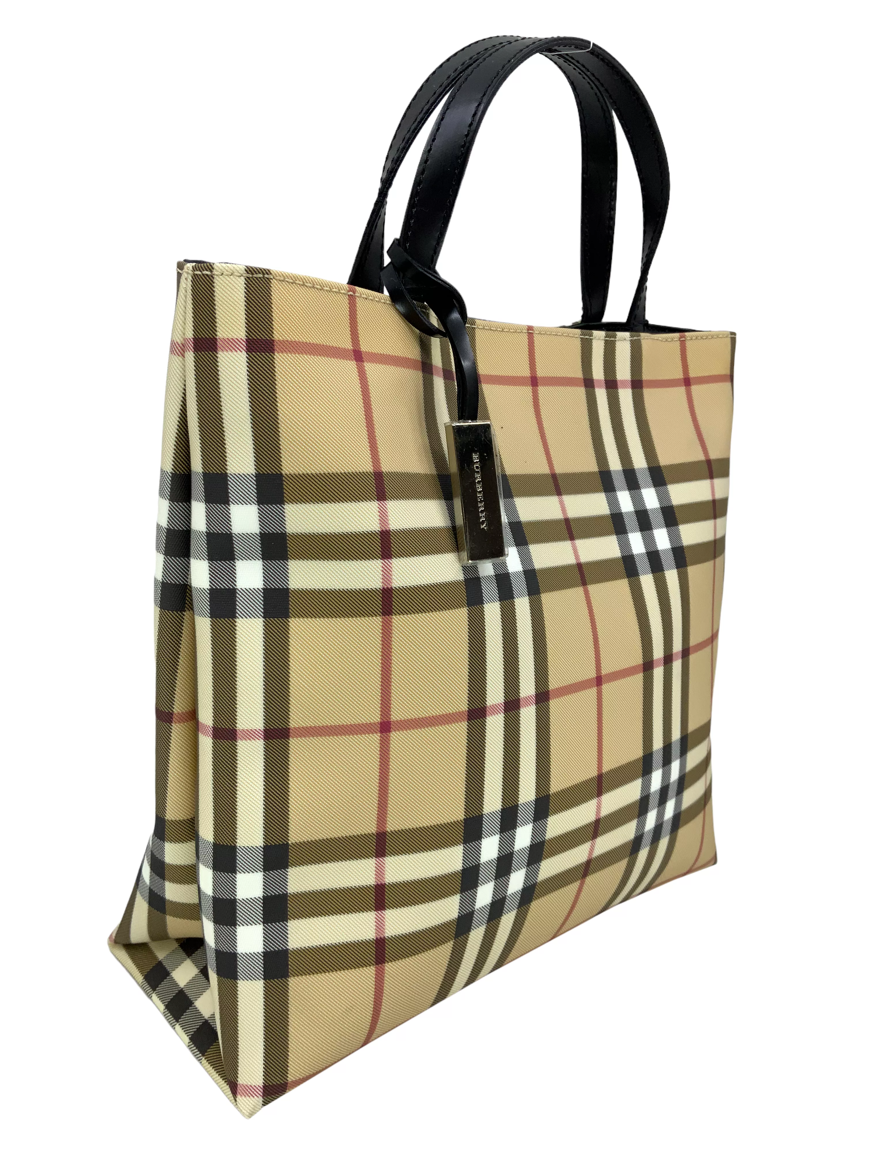 Burberry Haymarket Check Coated Canvas Medium Tote