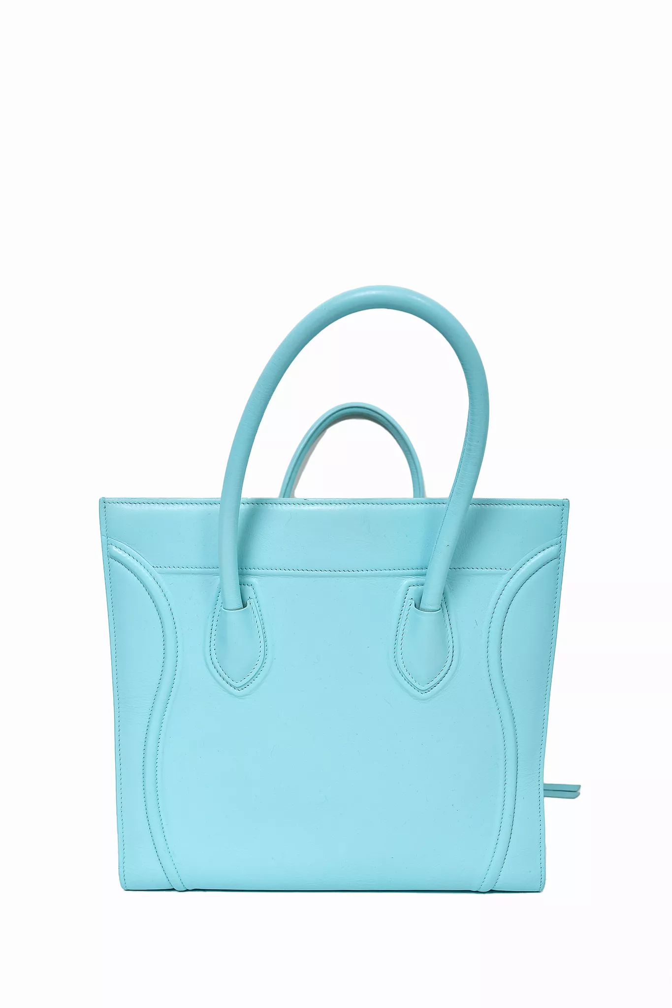 Celine Aqua Blue Leather Phantom Luggage Tote Bag