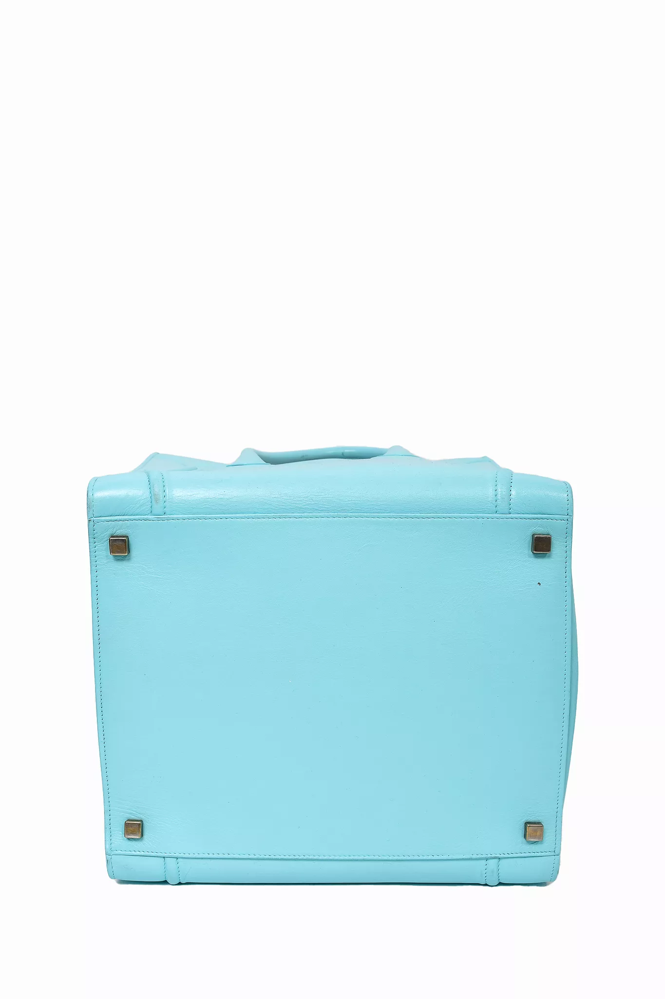 Celine Aqua Blue Leather Phantom Luggage Tote Bag