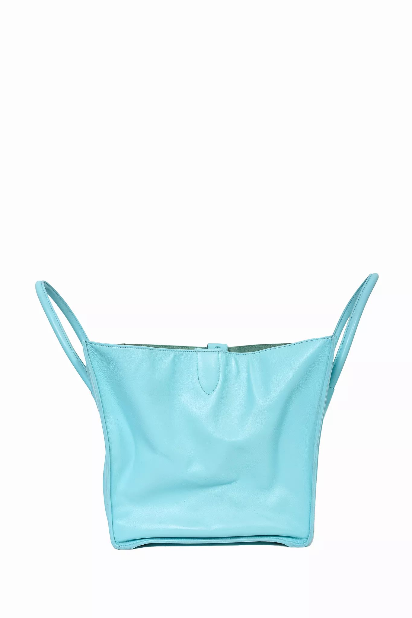 Celine Aqua Blue Leather Phantom Luggage Tote Bag