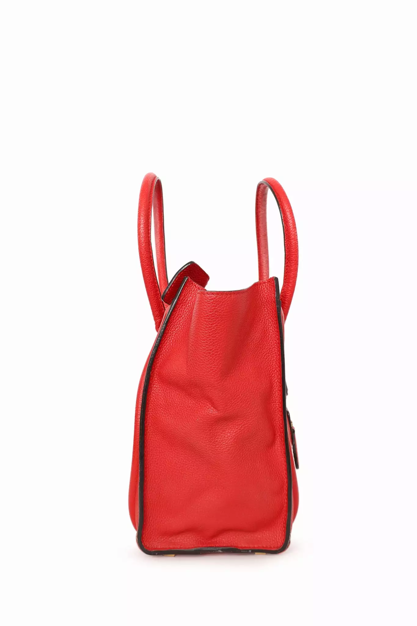 Celine Red Leather Mini Luggage Tote Bag