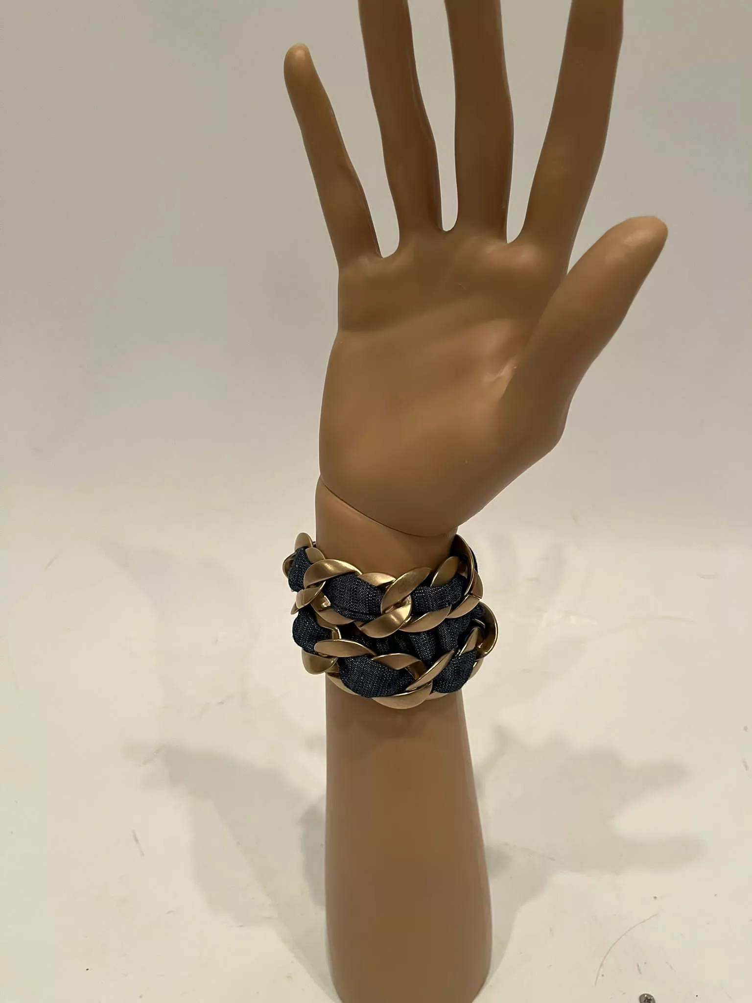 Chanel 08C 2008 Cruise Denim Gold Chain Headband/Necklace/Bracelet