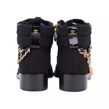 CHANEL 15A 2015 Fall Paris Salzburg Charm chains Ankle Boots EU 39.5