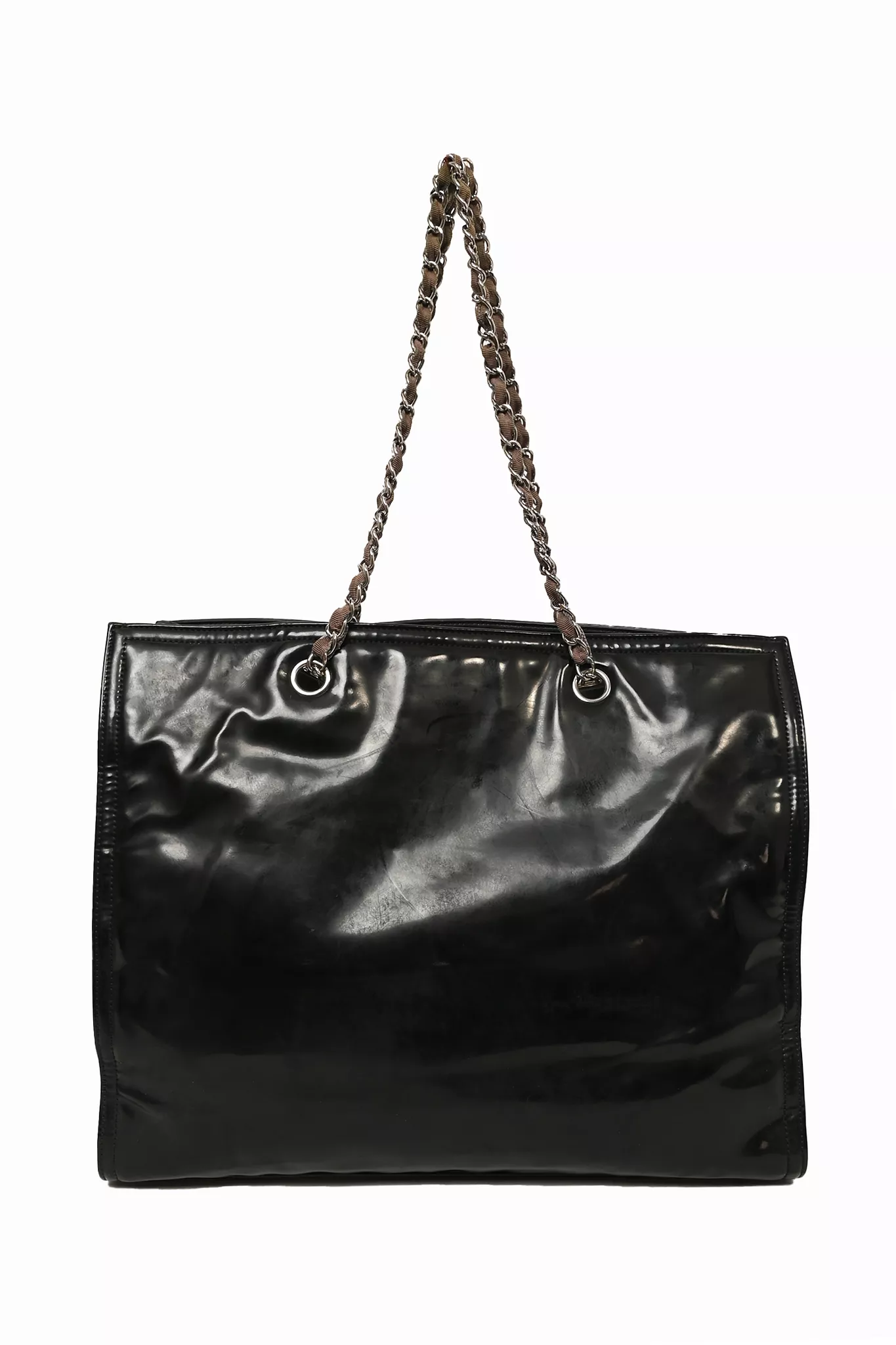 Chanel 2011/12 Black Patent Leather CC Lipstick Tote