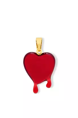 Crystal Haze Melting Heart Pendant, Red