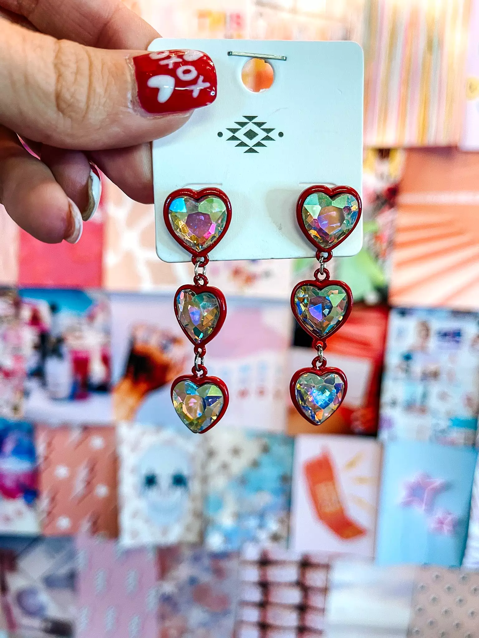 Dangle Heart Earrings ( 3 Colors )