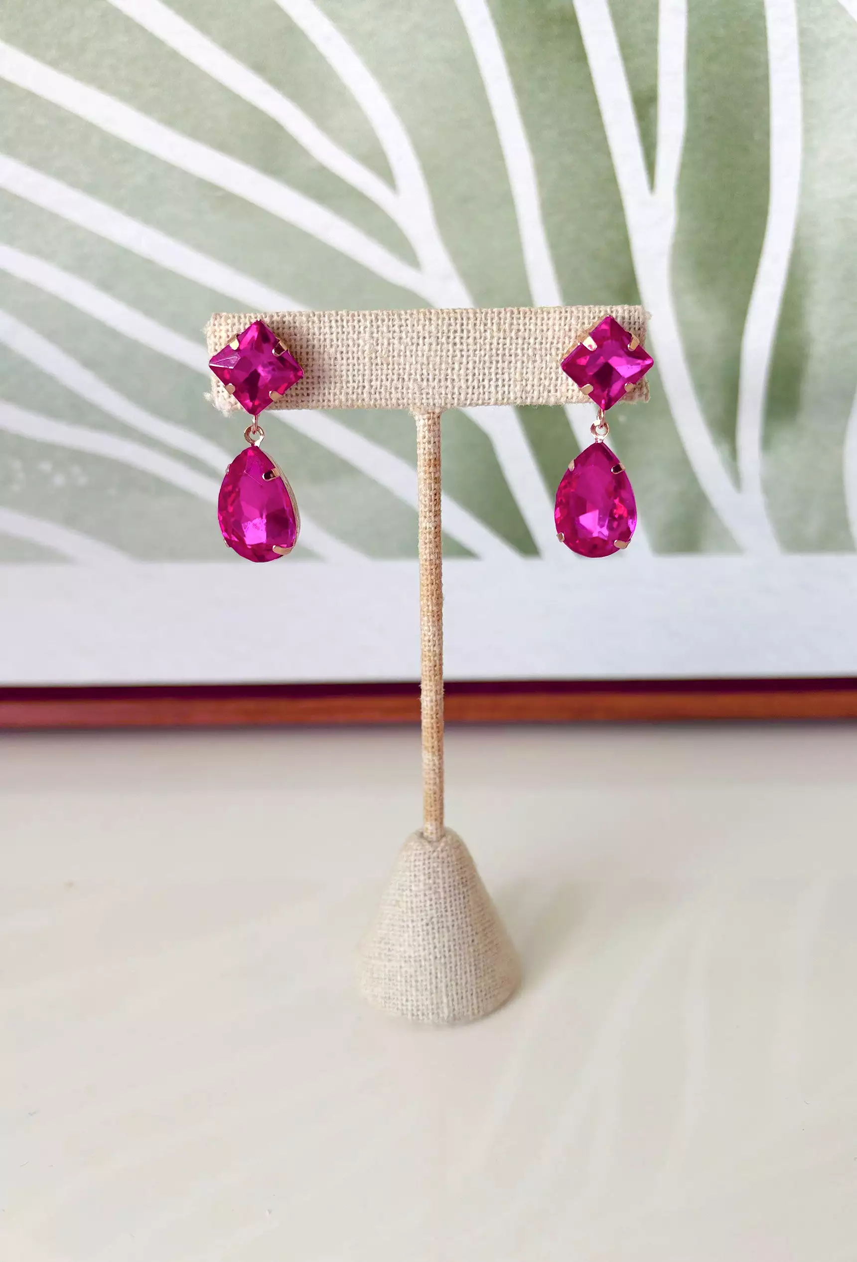 Dazzling Haze Earrings in Fuchsia