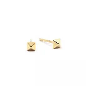 Debbie Spike Earring - Pyramid Spike Stud Earring 14k Yellow Gold