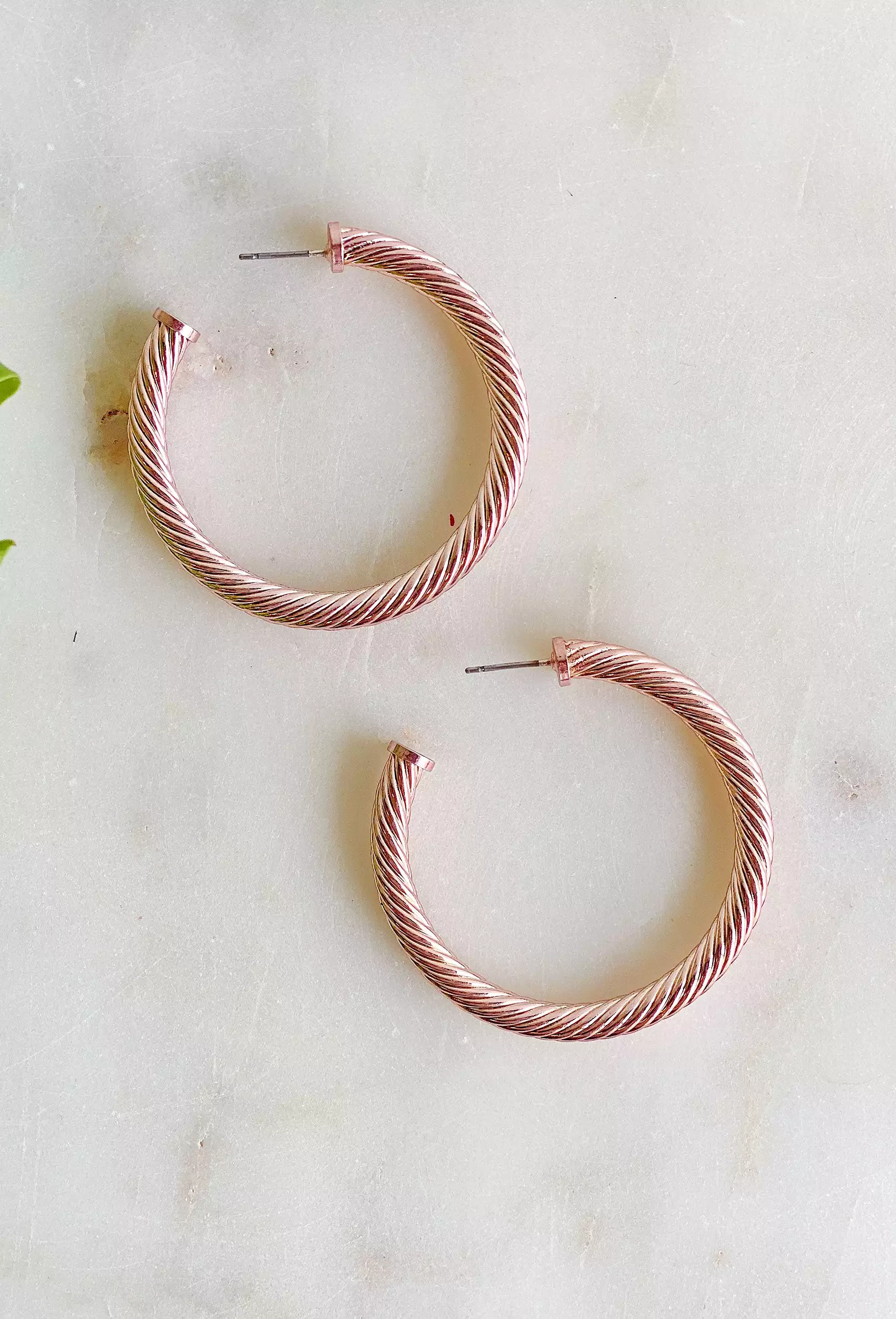 Delilah Hoop Earrings in Light Pink