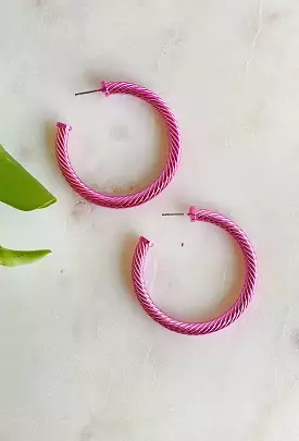 Delilah Hoop Earrings in Pink