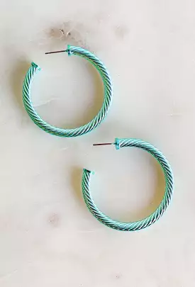 Delilah Hoop Earrings in Turquoise