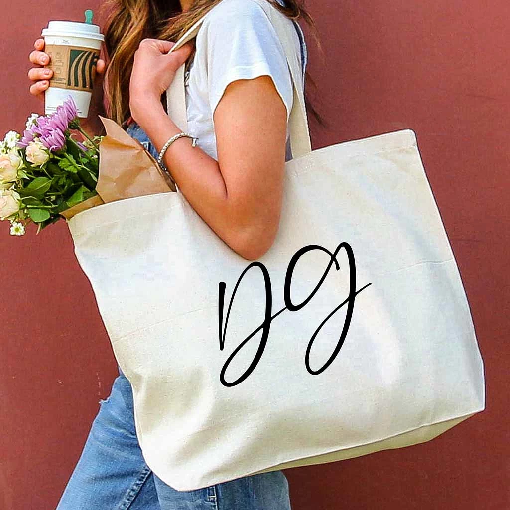 Delta Gamma Script Writing Nickname Canvas Tote Bag