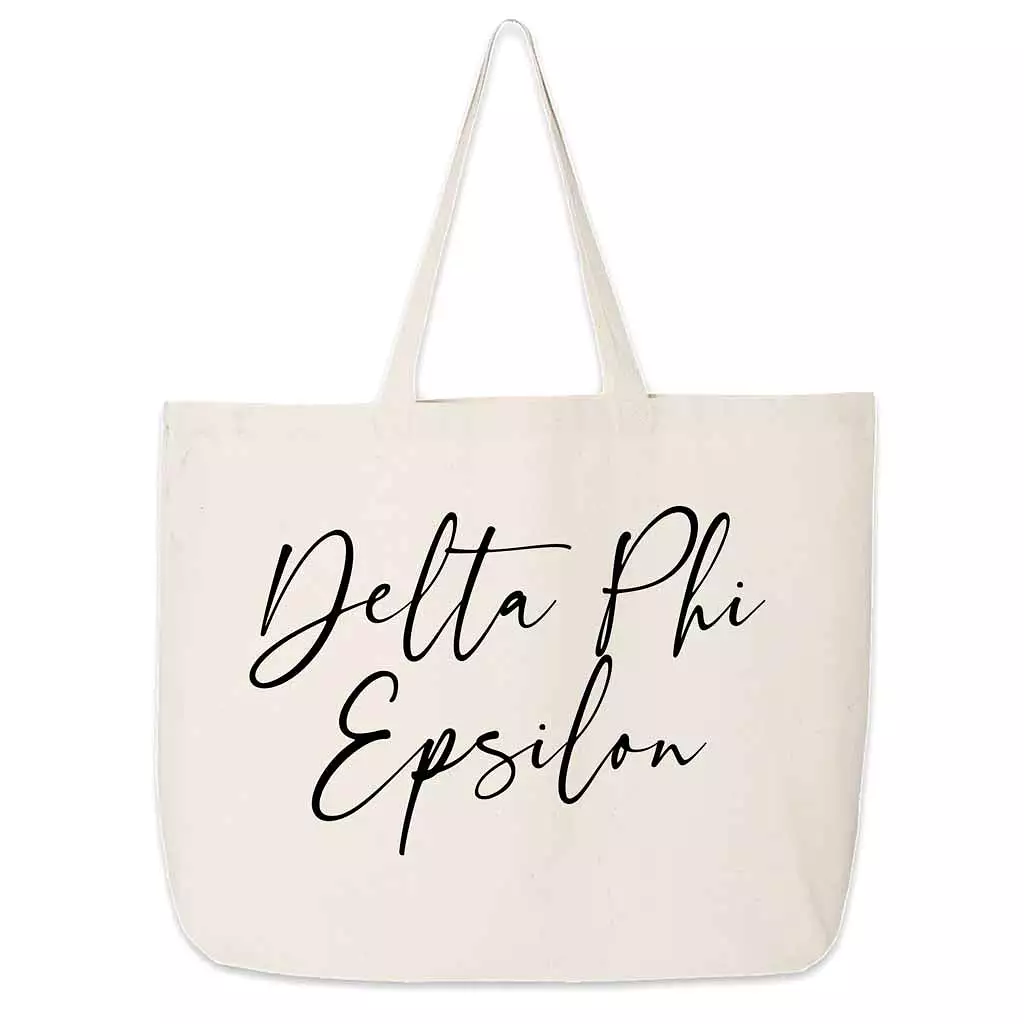 Delta Phi Epsilon Script Writing Nickname Canvas Tote Bag