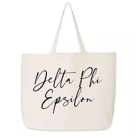 Delta Phi Epsilon Script Writing Nickname Canvas Tote Bag