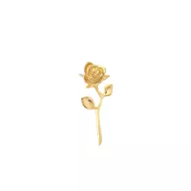 Devotion - Rose Earring 14k Yellow Gold (Single)