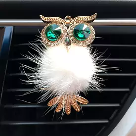 Diamond Fur Owl Car Air Freshener Auto Outlet Perfume Clip Scent Aroma Car