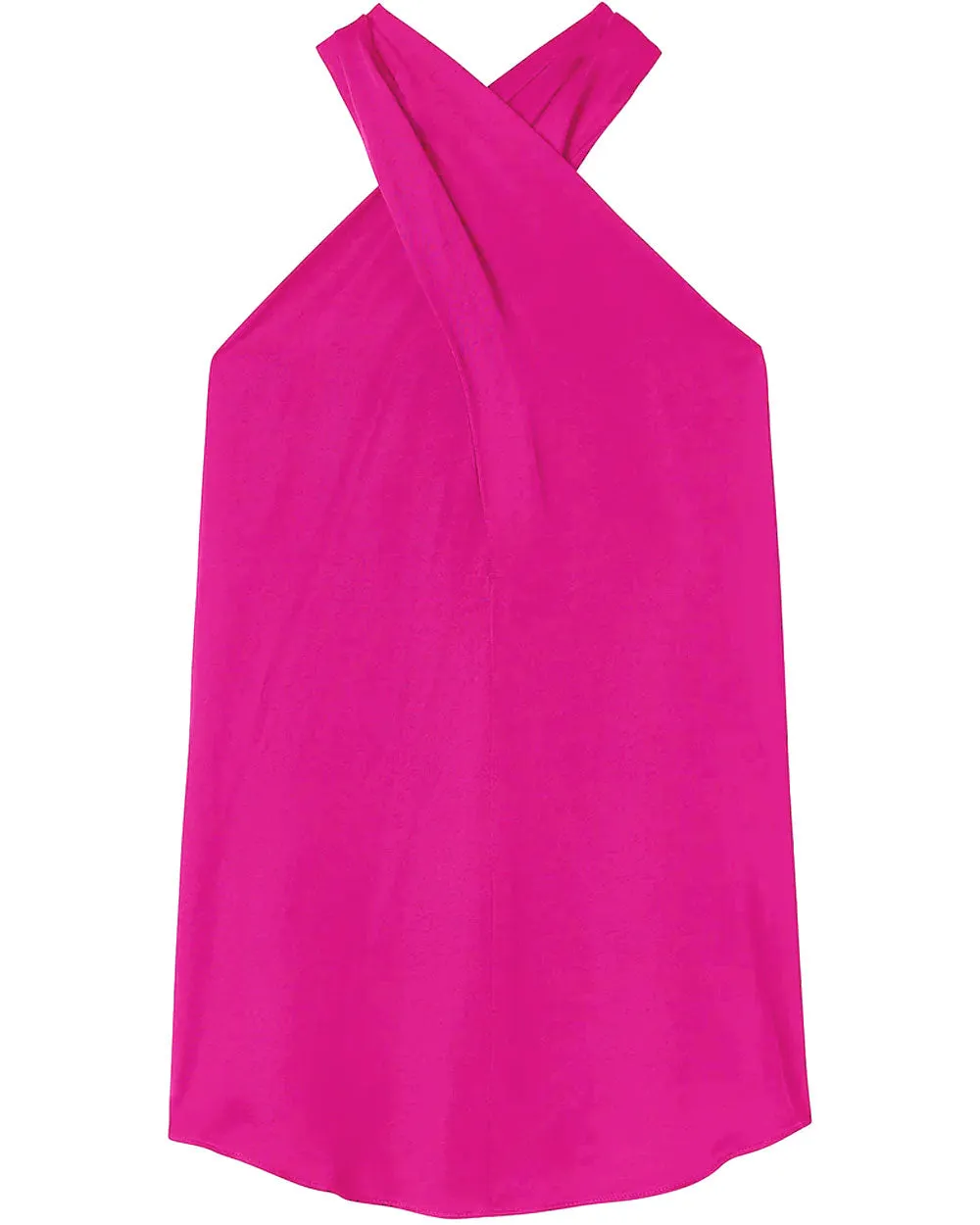 Disco Pink Miranda Satin Halter Top