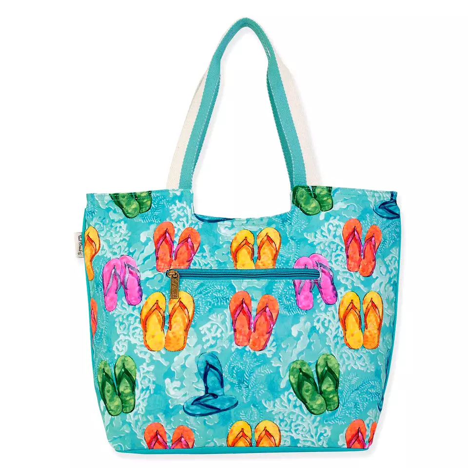 Elaina Canvas Flip Flops Scoop Tote