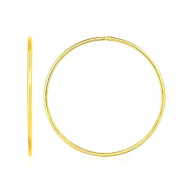 Endless Hoop Style Earrings in 14K Yellow Gold