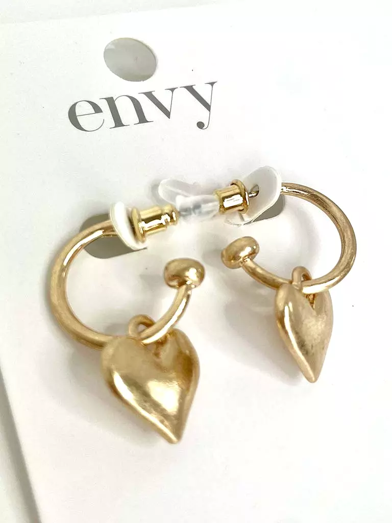 Envy Heart Hoop Earrings - Gold