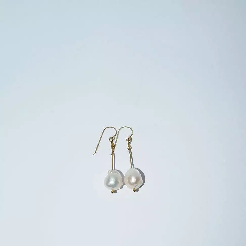 Freshwater Pearl Earrings 14k Gold Vermeil