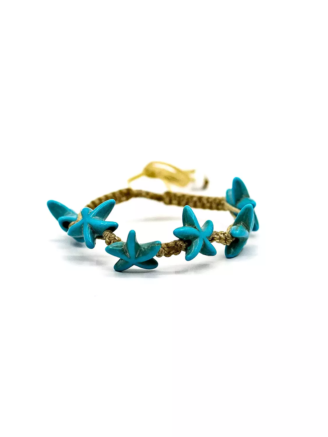 Full Turquoise Stone Starfish With Small Beads Bracelet