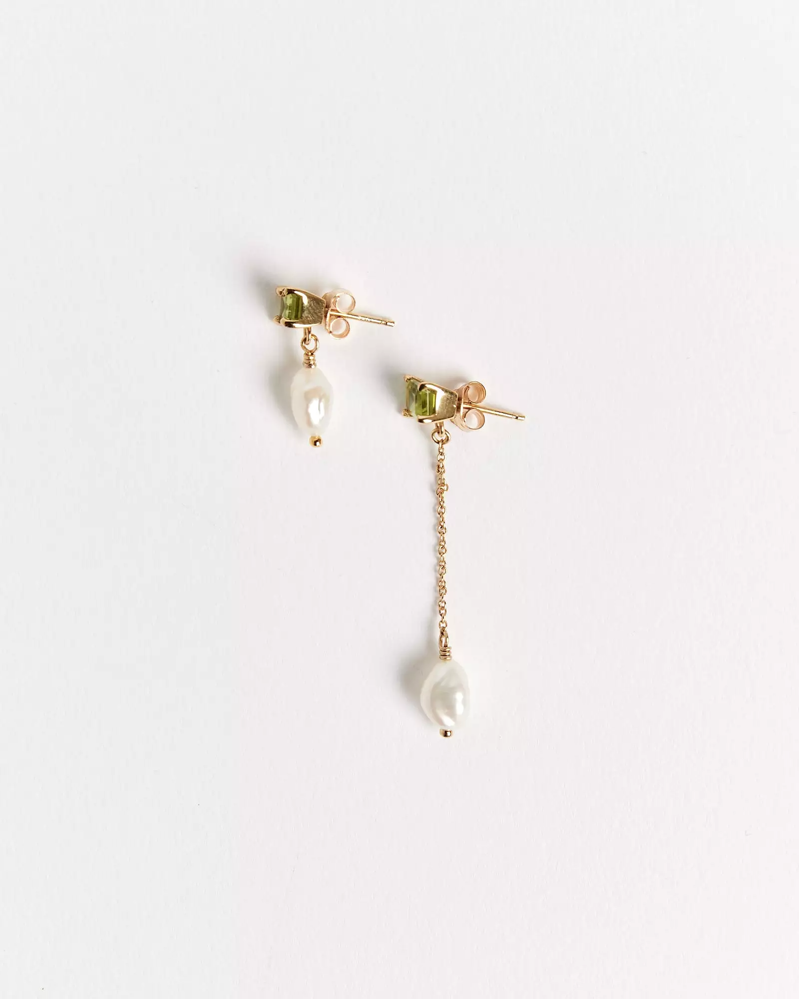 Gemma Drops in 14K Gold Plated/Peridot