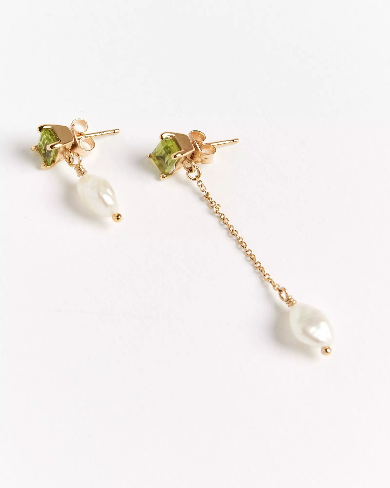 Gemma Drops in 14K Gold Plated/Peridot