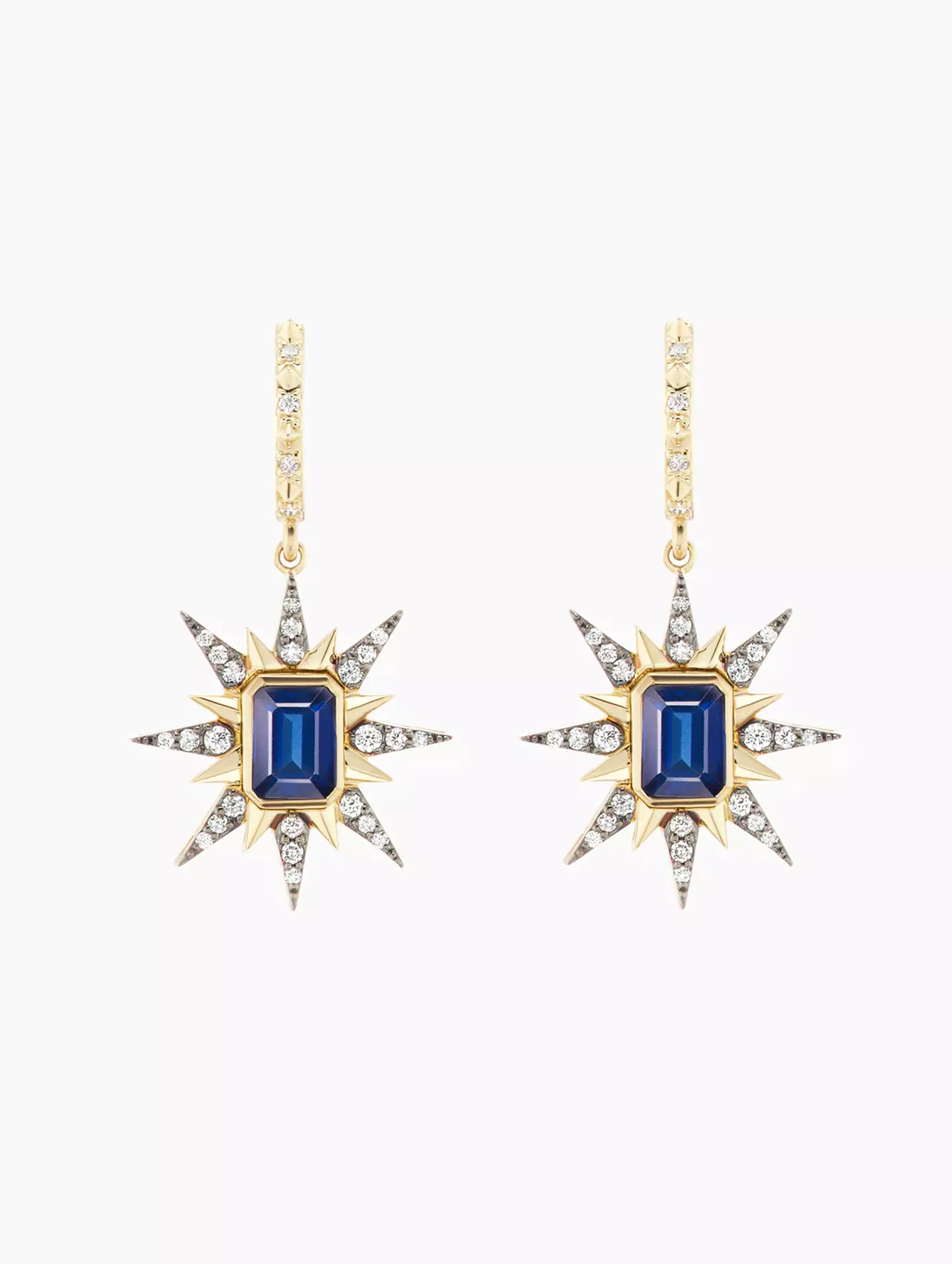 Genevieve Blue Sapphire Starburst Earrings