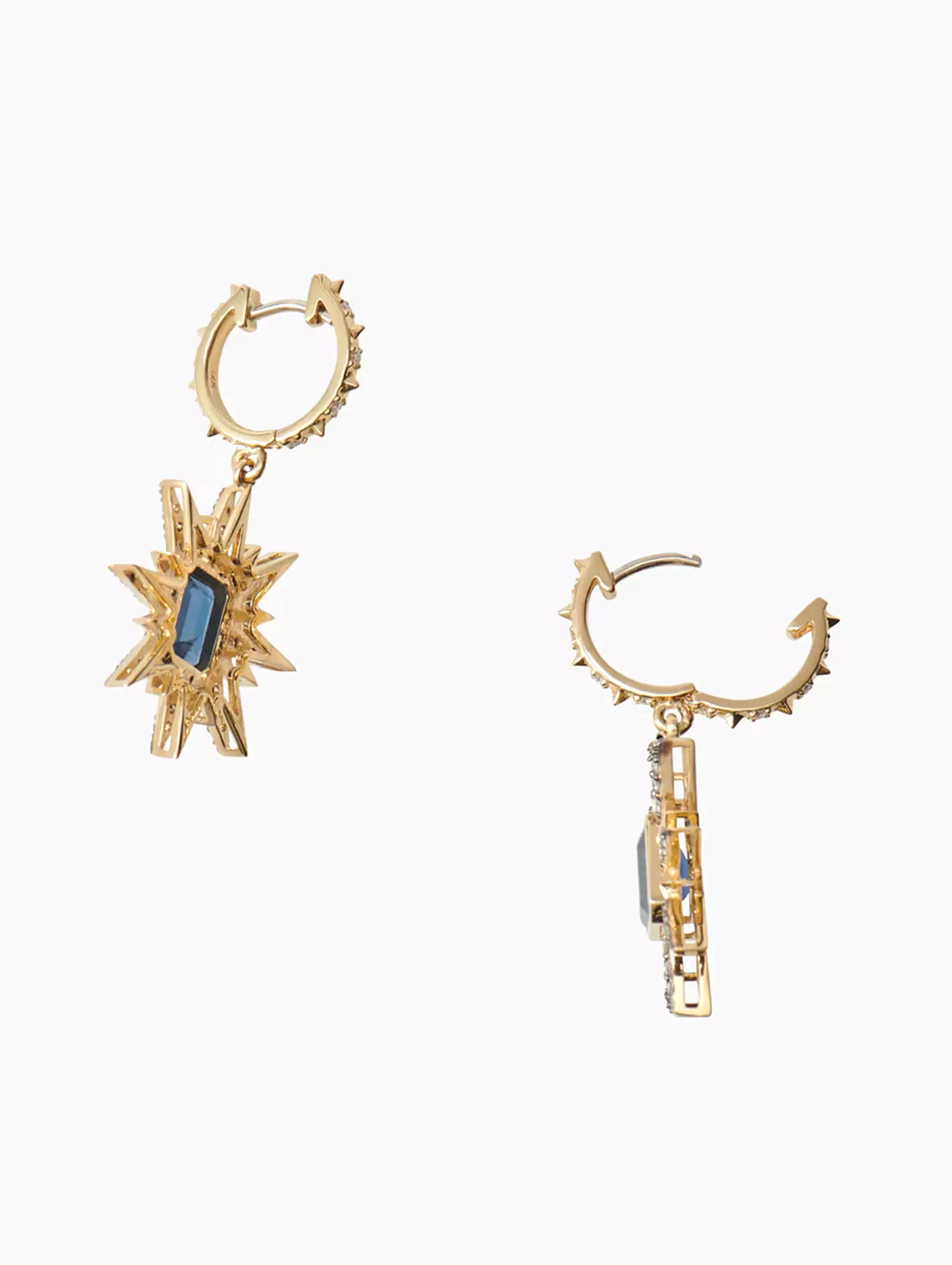 Genevieve Blue Sapphire Starburst Earrings